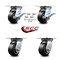 Service Caster 4 Inch Rubber on Aluminum Caster Set with Roller Bearing 4 Swivel Lock 2 Brake SCC-35S420-RAR-SLB-BSL-2-BSL-2 - alternate 2